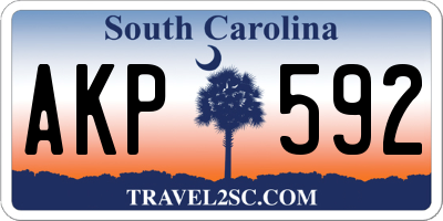 SC license plate AKP592