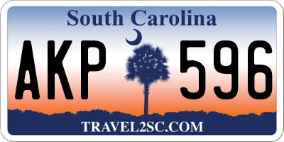 SC license plate AKP596