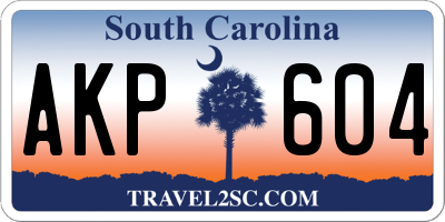 SC license plate AKP604