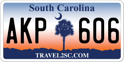 SC license plate AKP606