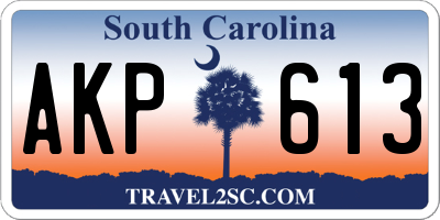 SC license plate AKP613