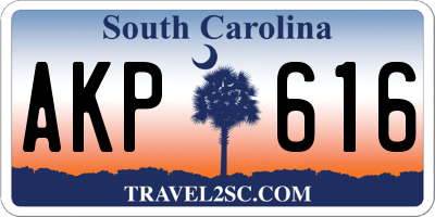 SC license plate AKP616