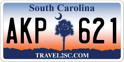 SC license plate AKP621