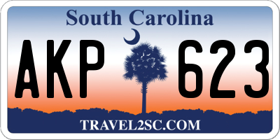 SC license plate AKP623