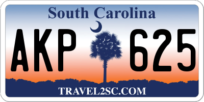 SC license plate AKP625