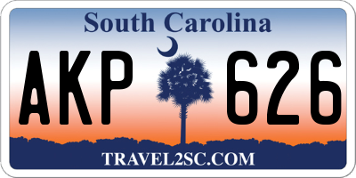 SC license plate AKP626