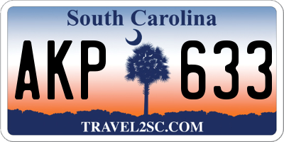 SC license plate AKP633