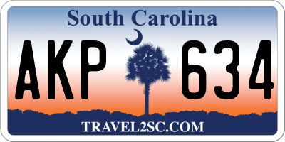 SC license plate AKP634