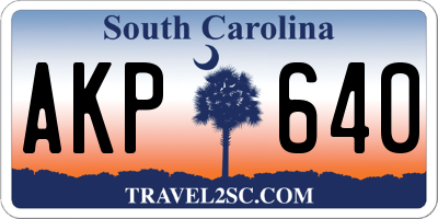 SC license plate AKP640