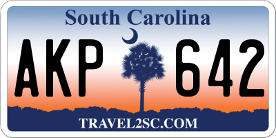 SC license plate AKP642