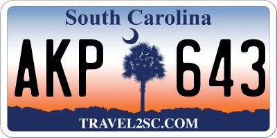 SC license plate AKP643