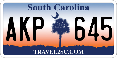 SC license plate AKP645