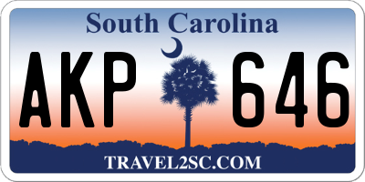 SC license plate AKP646