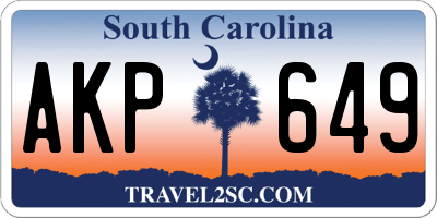 SC license plate AKP649