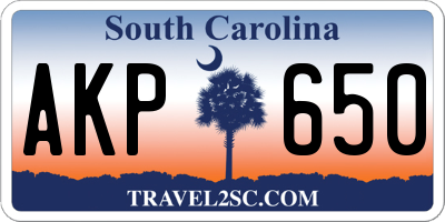 SC license plate AKP650