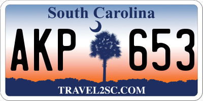SC license plate AKP653