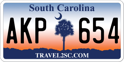 SC license plate AKP654