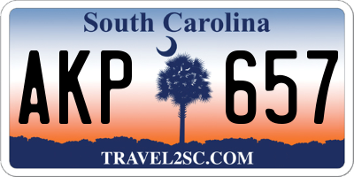 SC license plate AKP657