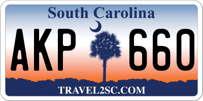 SC license plate AKP660