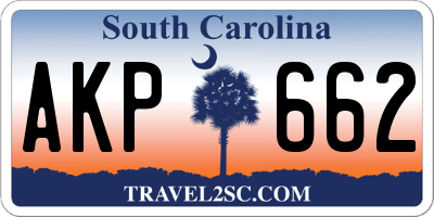 SC license plate AKP662