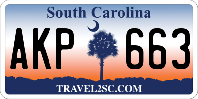 SC license plate AKP663