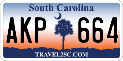 SC license plate AKP664