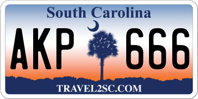 SC license plate AKP666