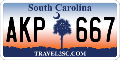 SC license plate AKP667