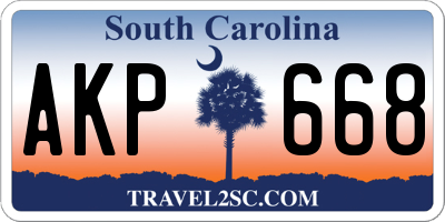 SC license plate AKP668