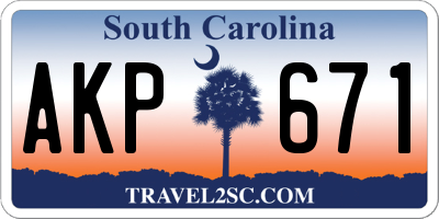 SC license plate AKP671