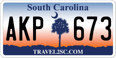 SC license plate AKP673