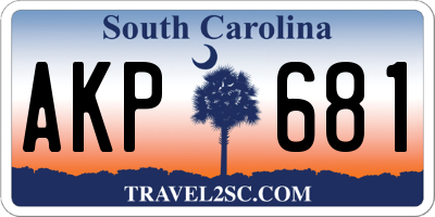 SC license plate AKP681