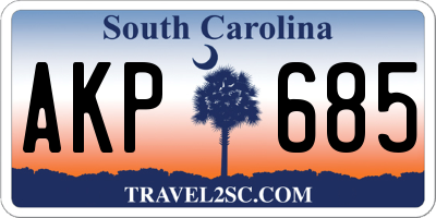 SC license plate AKP685