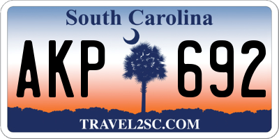 SC license plate AKP692