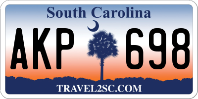 SC license plate AKP698