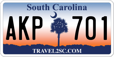 SC license plate AKP701