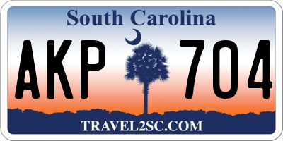 SC license plate AKP704
