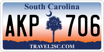 SC license plate AKP706
