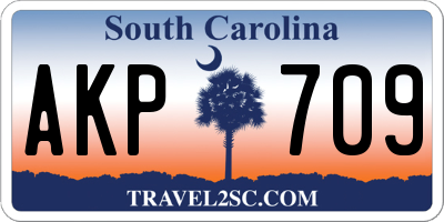 SC license plate AKP709