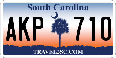 SC license plate AKP710