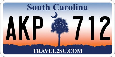 SC license plate AKP712