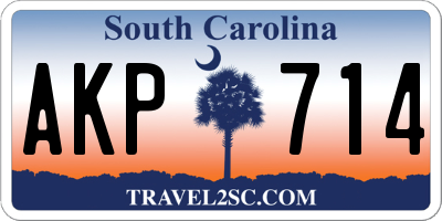 SC license plate AKP714