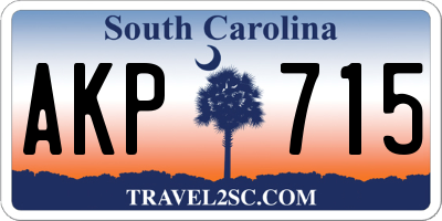 SC license plate AKP715