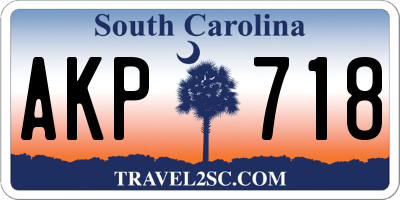 SC license plate AKP718