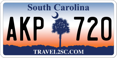 SC license plate AKP720