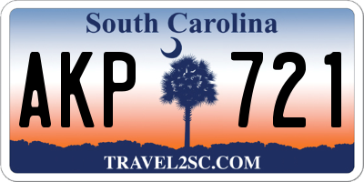 SC license plate AKP721