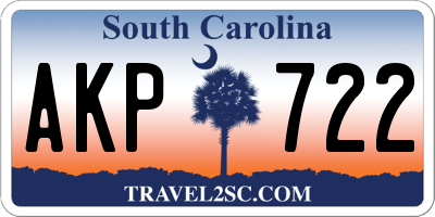 SC license plate AKP722