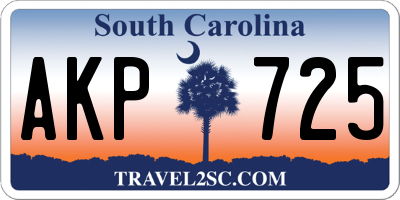 SC license plate AKP725