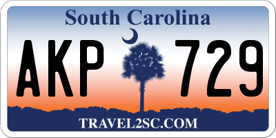 SC license plate AKP729