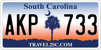 SC license plate AKP733